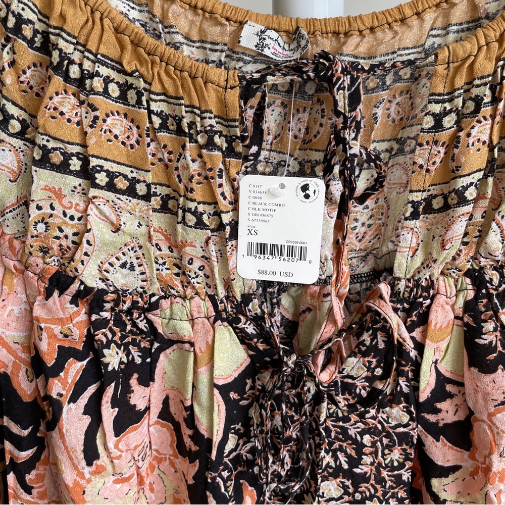NEW Free People Bali Mariposa Slip Dress In Black Combo - Picture 14 of 15